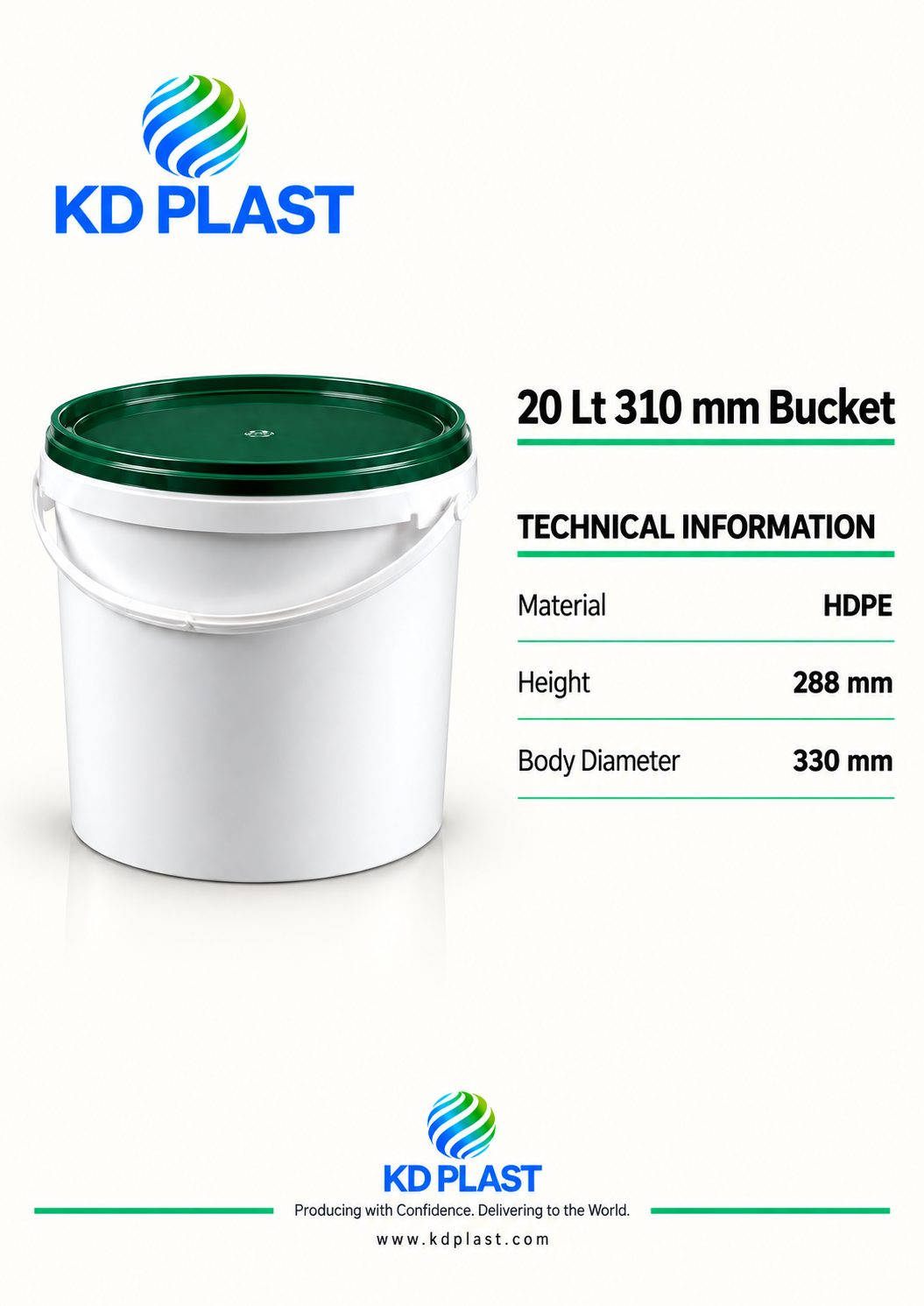 20 L HDPE Bucket — Catalog Model