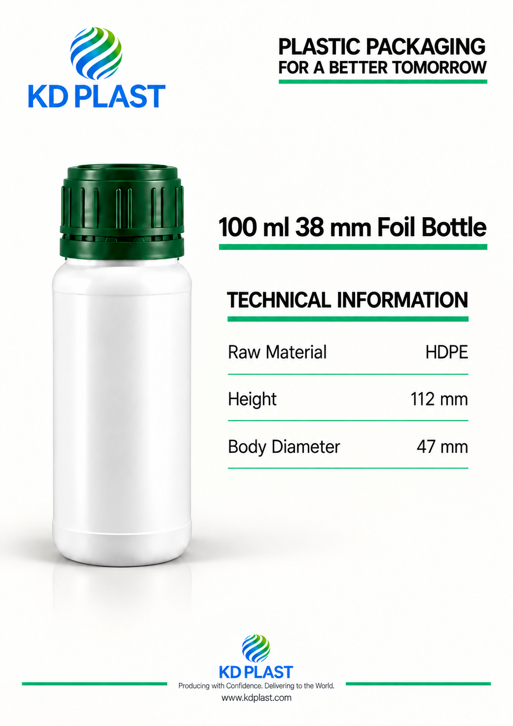 100 ml HDPE Foil-Seal Bottle