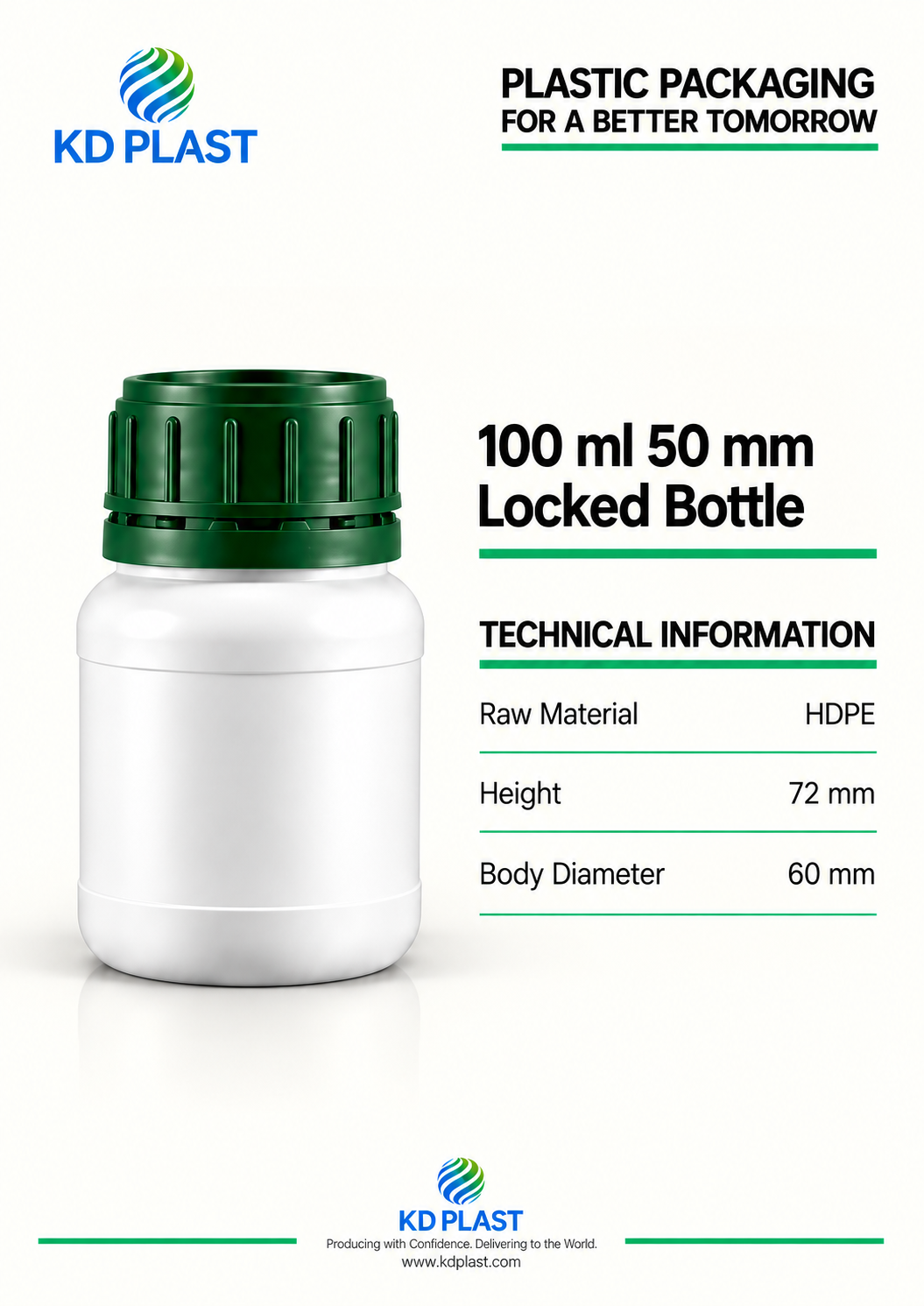 100 ml HDPE Lock-Closure Bottle
