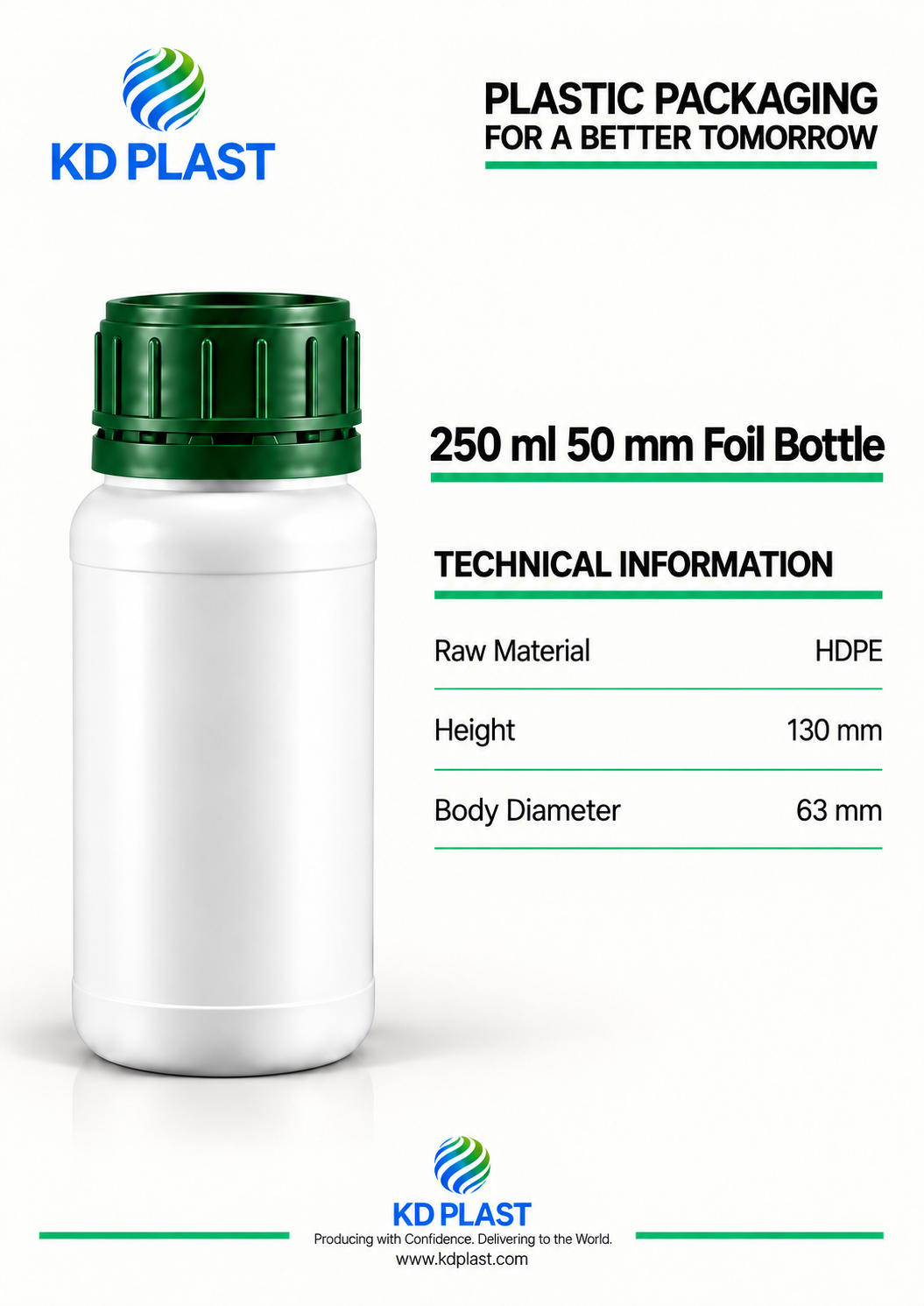 250 ml HDPE Foil-Seal Bottle