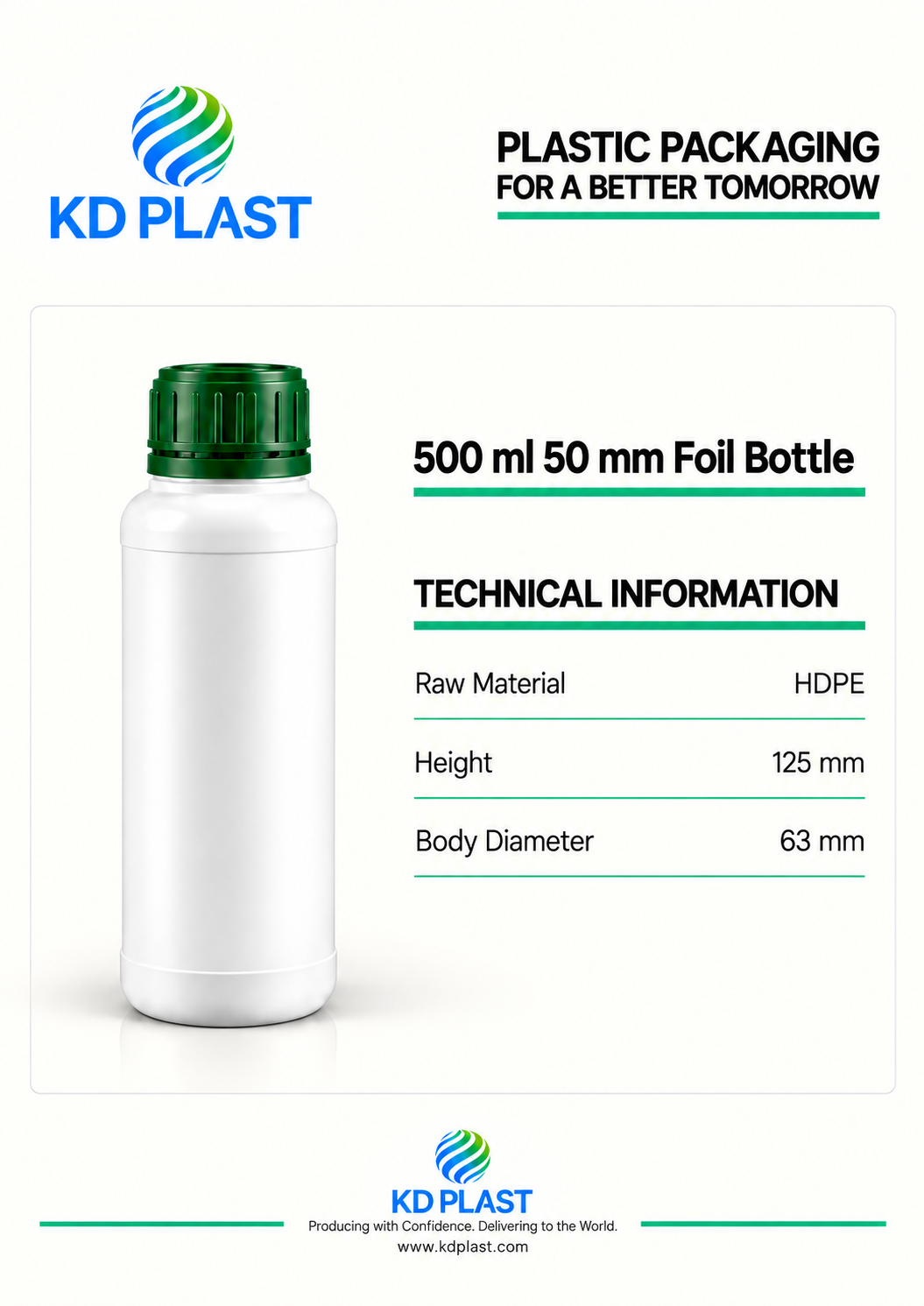 500 ml HDPE Foil-Seal Bottle