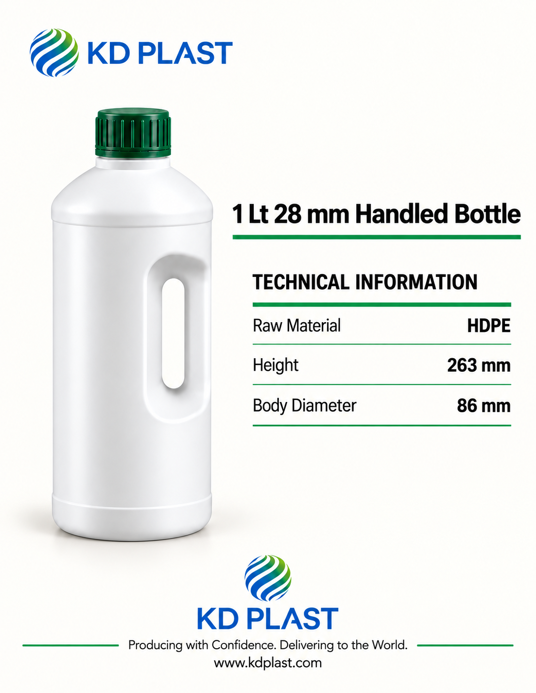 1 L HDPE Handled Bottle