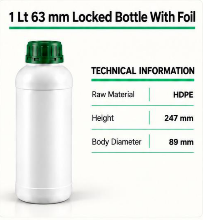1 L HDPE Foil Lock-Closure Bottle