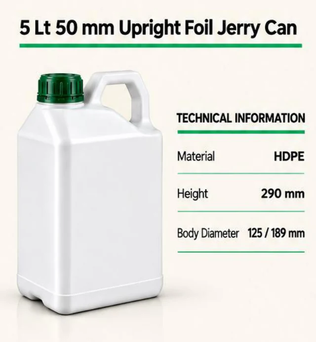 5 L HDPE Upright Foil-Seal Jerry Can